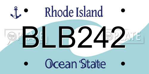 BLB242 Rhode Island License Plate