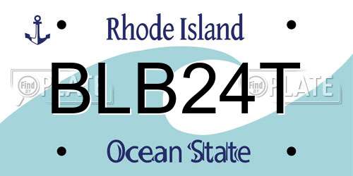 BLB24T Rhode Island License Plate