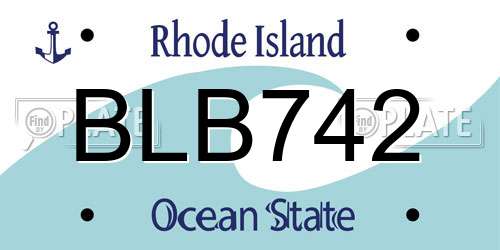 BLB742 Rhode Island License Plate