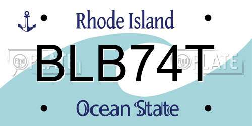 BLB74T Rhode Island License Plate