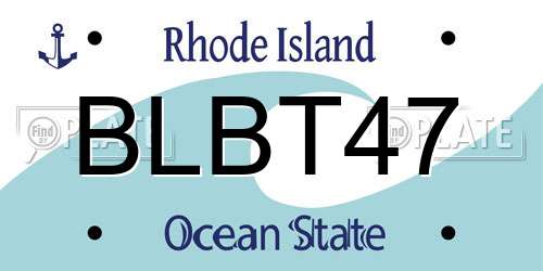 BLBT47 Rhode Island License Plate