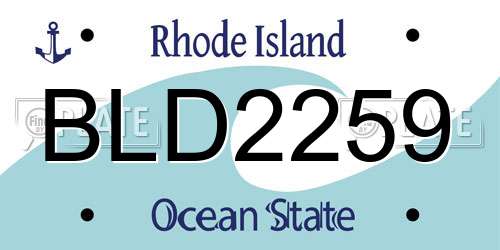 BLD2259 Rhode Island License Plate