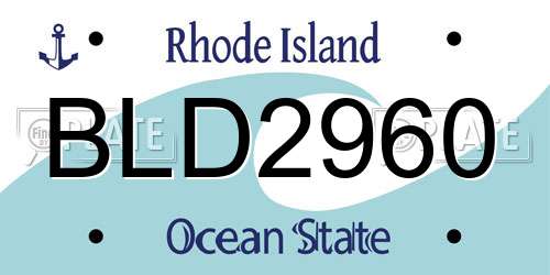 BLD2960 Rhode Island License Plate