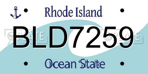 BLD7259 Rhode Island License Plate