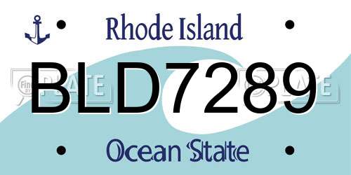 BLD7289 Rhode Island License Plate