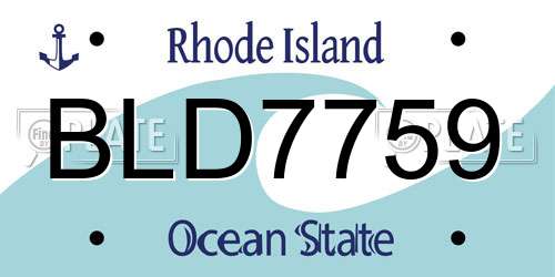 BLD7759 Rhode Island License Plate