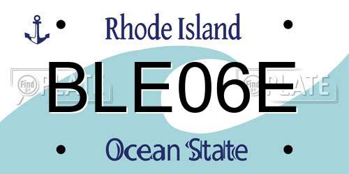 BLE06E Rhode Island License Plate
