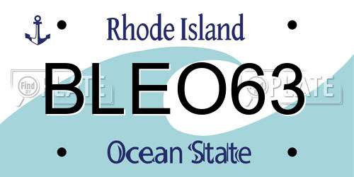 BLEO63 Rhode Island License Plate