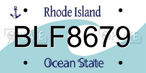 BLF8679 Rhode Island License Plate