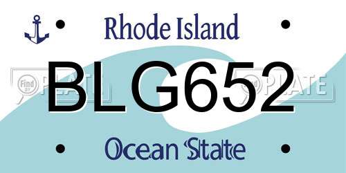BLG652 Rhode Island License Plate