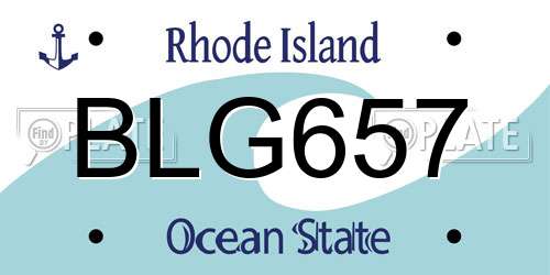 BLG657 Rhode Island License Plate