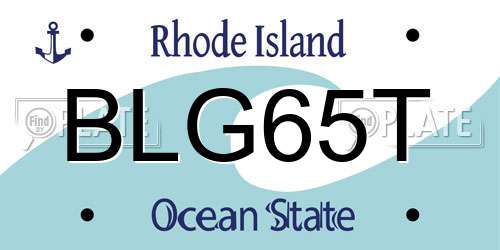 BLG65T Rhode Island License Plate