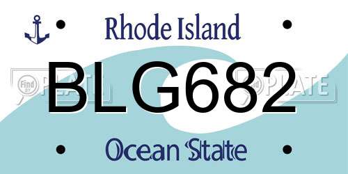 BLG682 Rhode Island License Plate