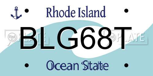BLG68T Rhode Island License Plate
