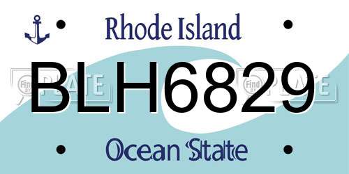 BLH6829 Rhode Island License Plate