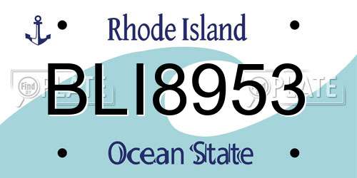 BLI8953 Rhode Island License Plate