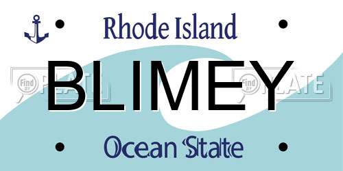 BLIMEY Rhode Island License Plate