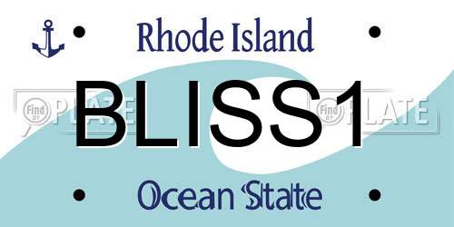 BLISS1 Rhode Island License Plate