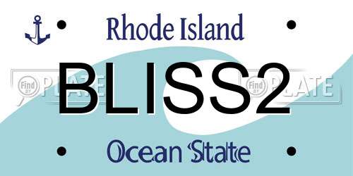 BLISS2 Rhode Island License Plate