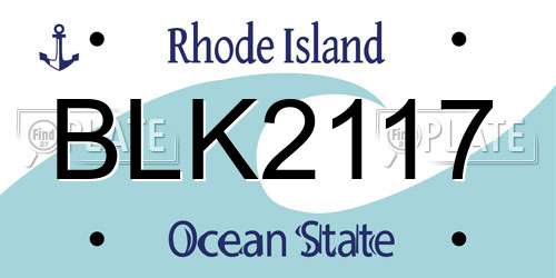 BLK2117 Rhode Island License Plate