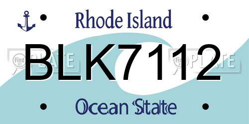 BLK7112 Rhode Island License Plate