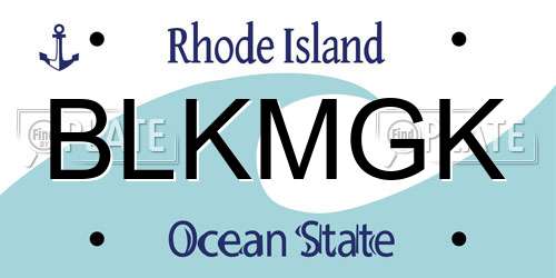 BLKMGK Rhode Island License Plate