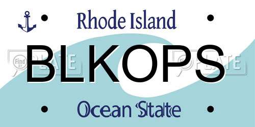 BLKOPS Rhode Island License Plate