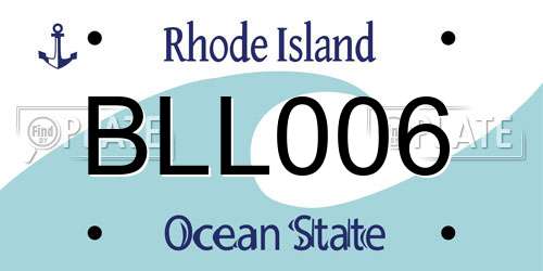 BLL006 Rhode Island License Plate