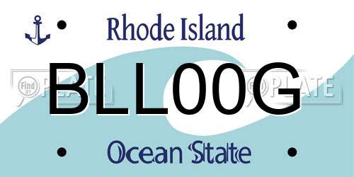 BLL00G Rhode Island License Plate