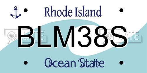 BLM38S Rhode Island License Plate