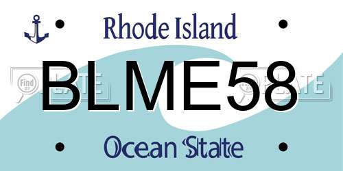 BLME58 Rhode Island License Plate