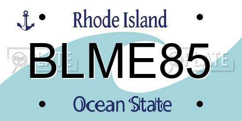 BLME85 Rhode Island License Plate