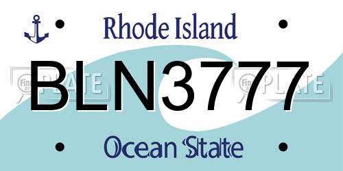 BLN3777 Rhode Island License Plate