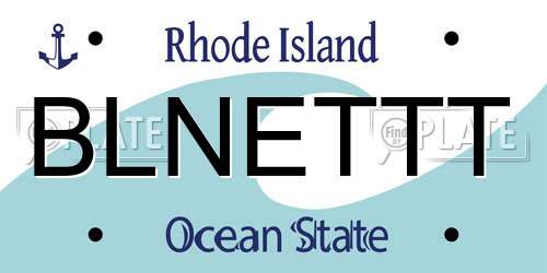BLNETTT Rhode Island License Plate