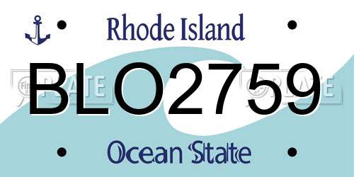 BLO2759 Rhode Island License Plate
