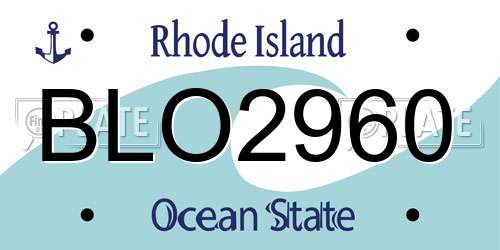 BLO2960 Rhode Island License Plate