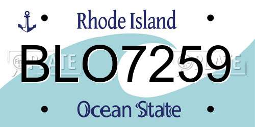BLO7259 Rhode Island License Plate