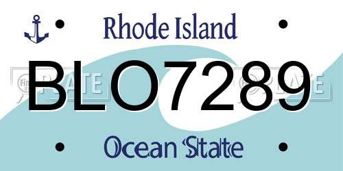 BLO7289 Rhode Island License Plate