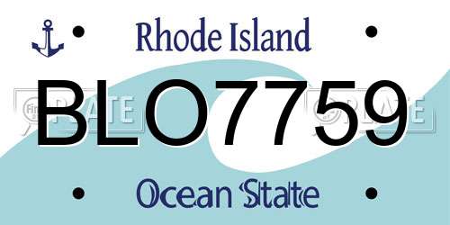 BLO7759 Rhode Island License Plate