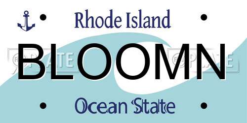 BLOOMN Rhode Island License Plate