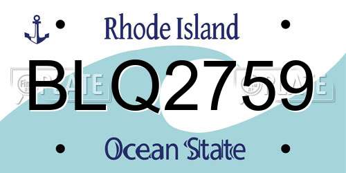 BLQ2759 Rhode Island License Plate