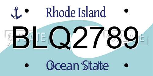 BLQ2789 Rhode Island License Plate