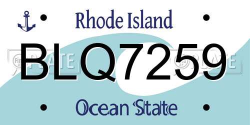 BLQ7259 Rhode Island License Plate
