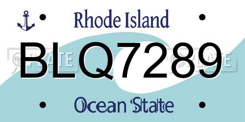 BLQ7289 Rhode Island License Plate