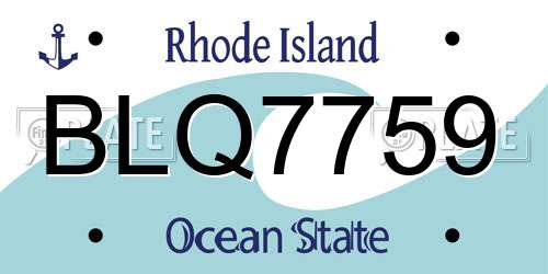BLQ7759 Rhode Island License Plate