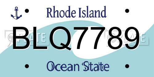 BLQ7789 Rhode Island License Plate