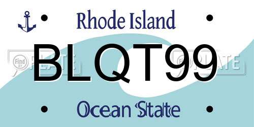 BLQT99 Rhode Island License Plate