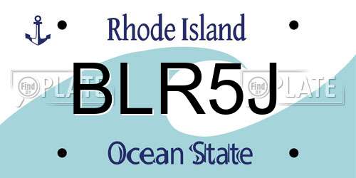 BLR5J Rhode Island License Plate
