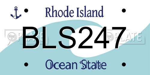 BLS247 Rhode Island License Plate