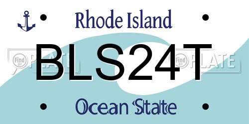 BLS24T Rhode Island License Plate